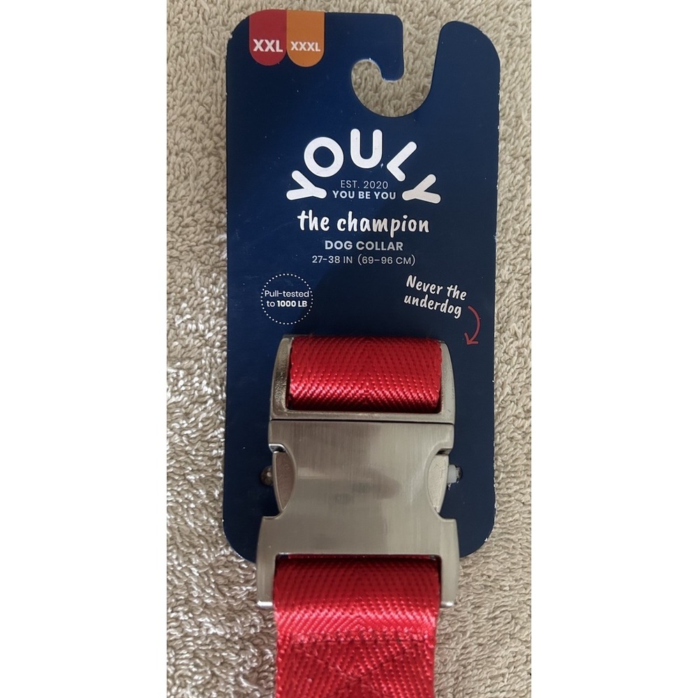 Youly "The Champion" Orange Dog Collar XX Large/XXXL fits 27"-38" (69-96CM)